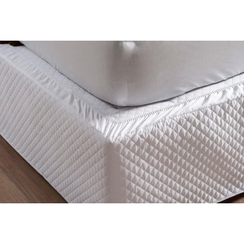 Capa para Proteção Cama Box Tamanho Casal Padrão Branca