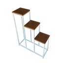 Ver imagem 1 de Suporte Plantas de Chão 3 Andares Prateleira Ferro Estilo Industrial Decoração Ferro Branco Minas Ar