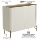 Ver imagem 3 de Buffet para Sala de Jantar 2 Portas 1 Gaveta Pés Industrial Dourado Naim I03 Luna Louro - Lyam