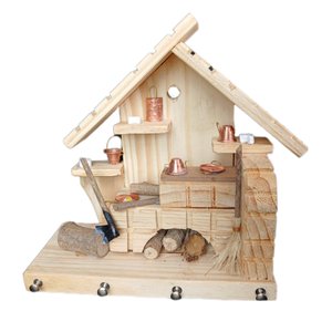 Quadro Decorativo Rustico de Madeira Porta Chaves