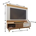 Ver imagem 3 de Rack com Painel para TV até 75 Polegadas Pés Madeira Maciça Deslizante Veneza