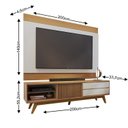 Ver imagem 3 de Rack com Painel para TV até 75 Polegadas 200CMX195,2cm Pés em Madeira Maciça Deslizante Veneza Marrom