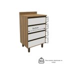 Ver imagem 4 de Armário Gabinete para Cozinha 4 Gavetas Confort Marrom/Cinamomo/Off White