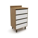 Ver imagem 1 de Armário Gabinete para Cozinha 4 Gavetas Confort Marrom/Cinamomo/Off White