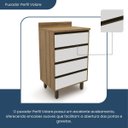 Ver imagem 5 de Armário Gabinete para Cozinha 4 Gavetas Confort Marrom/Cinamomo/Off White