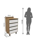 Ver imagem 3 de Armário Gabinete para Cozinha 4 Gavetas Confort Marrom/Cinamomo/Off White