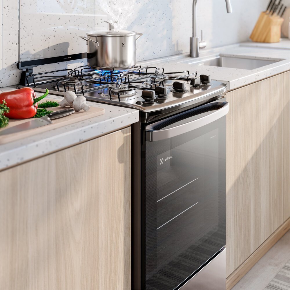 Fogão a Gás de Piso 4 Bocas Electrolux em Inox com VaporBake - FE4IS - 6