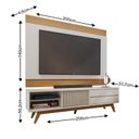Ver imagem 3 de Rack com Painel para TV até 75 Polegadas 200CMX195,2cm Pés em Madeira Maciça Deslizante Veneza Branco