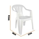 Ver imagem 6 de Kit 4 Cadeiras Poltrona Plástica Empilhavel Reforçada Branca 182kg Mor