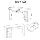 Ver imagem 5 de Kit para Escritório com Armário 2 Portas e Mesa 3 Gavetas Cor:amêndoa