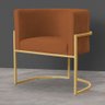 Kit 2 Poltronas Decorativa Sala Recepção Escritório Luana Base Gold Veludo Terracota Montanaris - 2