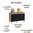 Ver imagem 2 de Balcão de Cozinha para Pia 120cm Manu 3 Portas sem Tampo Branco Amêndoa/preto