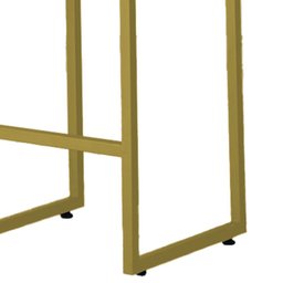 Kit 3 Banquetas Alta C/ Encosto e Apoio de Pés Courino Área Gourmet Base Dourada - Twdecora - 3