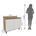 Ver imagem 2 de Armário para Cozinha 2 Portas Confort Marrom/Cinamomo/Off White