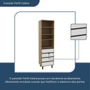 Ver imagem 4 de Armário Paneleiro 1 Porta 4 Gavetas Confort Marrom/Cinamomo/Off White