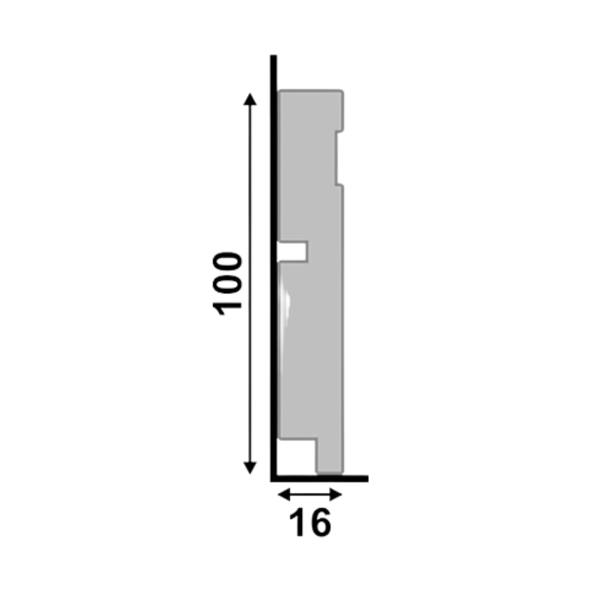 Rodape Poliest 10cm Frisado Cinza Glacial 457 Santa Luzia:cinza Glacial - 2