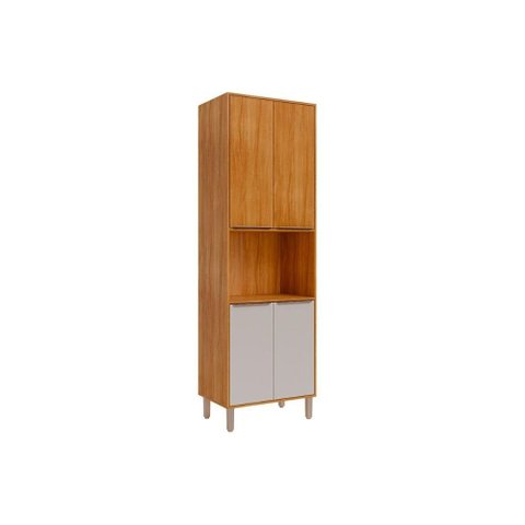 Torre Quente de Cozinha Paneleiro Divina C/ 4 Portas e 1 Nicho P/ Forno 70 Cm Cinamomo/off White -