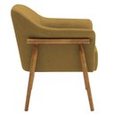 Ver imagem 7 de Kit 02 Poltronas Luna Base Madeira Poliéster Mostarda - Nexta Casa