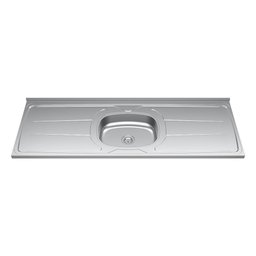 Balcão Gabinete Com Pia Inox 150cm 4 Portas e 1 Gaveta Gabriela Preto - AJL Móveis - 7