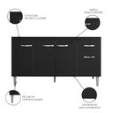 Ver imagem 3 de Balcão Gabinete Com Pia Inox 150cm 4 Portas e 1 Gaveta Gabriela Preto - AJL Móveis