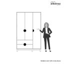 Ver imagem 5 de Guarda-Roupa 3 Portas e 2 Gavetas Ipê Marrom/Cinamomo/Sálvia