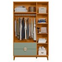 Ver imagem 3 de Guarda-Roupa 3 Portas e 2 Gavetas Ipê Marrom/Cinamomo/Sálvia