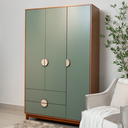 Ver imagem 6 de Guarda-Roupa 3 Portas e 2 Gavetas Ipê Marrom/Cinamomo/Sálvia