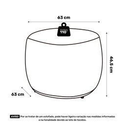 Puff Decorativo Living Aisha Orgânico Suede Preto - Desk Design - 4