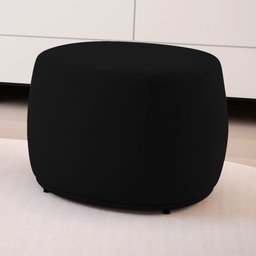 Puff Decorativo Living Aisha Orgânico Suede Preto - Desk Design - 2