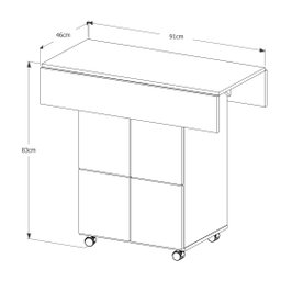 Mesa Dobrável c/ Bancos Vira Aparador Multiuso Bar MDF Annie:‎ Nature - 6