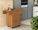 Ver imagem 2 de Mesa Dobrável c/ Bancos Vira Aparador Multiuso Bar MDF Annie: Nature