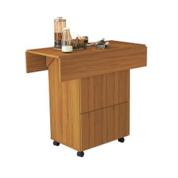 Mesa Dobrável c/ Bancos Vira Aparador Multiuso Bar MDF Annie:‎ Nature - 4