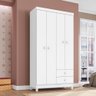 Guarda Roupa Infantil 4 Portas Com Cômoda 5 Gavetas Aquarela Branco Clique Chique - 3