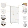 Guarda Roupa Infantil 4 Portas Branco Flex com Cômoda 5 Gavetas Aquarela Branco Clique Chique - 4