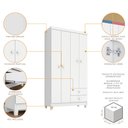 Ver imagem 4 de Guarda Roupa Infantil 4 Portas Branco Flex com Cômoda 5 Gavetas Aquarela Branco Clique Chique