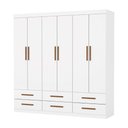 Ver imagem 2 de Guarda-Roupa Havana 6 Portas 6 Gavetas Multimóveis CR35552 Branco