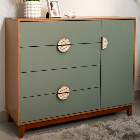 Cômoda com Sapateira 4 Gavetas e 1 Porta MDF