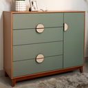 Ver imagem 1 de Cômoda com Sapateira 4 Gavetas e 1 Porta MDF Marrom/Cinamomo/Sálvia
