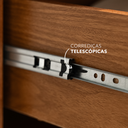 Ver imagem 3 de Cômoda com Sapateira 4 Gavetas e 1 Porta MDF Marrom/Cinamomo/Sálvia