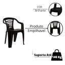 Ver imagem 3 de Kit 4 Cadeiras de Plástico com Braço Natal Preta