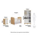 Ver imagem 3 de Quarto de Bebê Guarda-Roupa 3 Portas Cômoda e Berço Mimo MDF Espresso Móveis Branco Brilho/Amêndoa