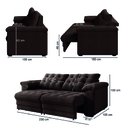 Ver imagem 3 de Sofá Retrátil e Reclinável Bipartido 3 Lugares 2,30m Suede Veludo Coliseu Selmer