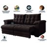 Sofá Retrátil e Reclinável Bipartido 3 Lugares 2,30m Suede Veludo Coliseu Selmer - 4