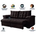 Ver imagem 4 de Sofá Retrátil e Reclinável Bipartido 3 Lugares 2,30m Suede Veludo Coliseu Selmer