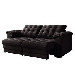 Sofá Retrátil e Reclinável Bipartido 3 Lugares 2,30m Suede Veludo Coliseu Selmer - 2