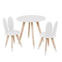 Ver imagem 2 de Conj Mesa 2 Cadeiras Coelho Infantil MDF15MM Pés Pinus:Branco
