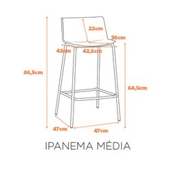 Banqueta Média para Cozinha Ipanema - 2