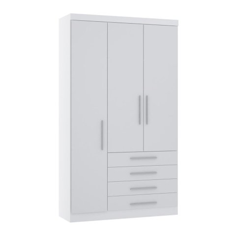Guarda Roupa Dormitório Modulado Alpes 3 Portas 4 Gavetas - Módulo Roupeiro Alpes - Luciane:branco