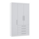 Ver imagem 1 de Guarda Roupa Dormitório Modulado Alpes 3 Portas 4 Gavetas - Módulo Roupeiro Alpes - Luciane:branco