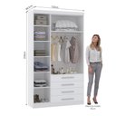 Ver imagem 4 de Guarda Roupa Dormitório Modulado Alpes 3 Portas 4 Gavetas - Módulo Roupeiro Alpes - Luciane:branco